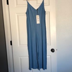 Zara TFR Chambray Jumpsuit NWT